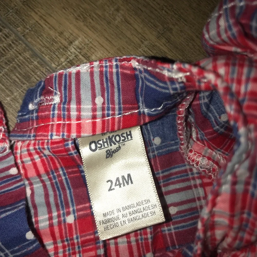 NWOT 5/$25 Osh Kosh Plaid Long Sleeve | Red White & Blue | Preppy Prep Classic